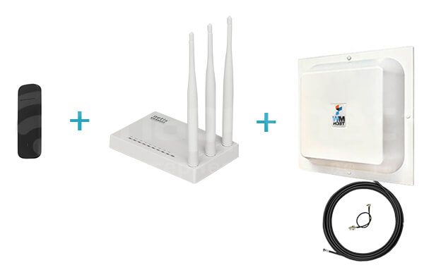 4G компект Базовый плюс - комплектаци с панельной антенной