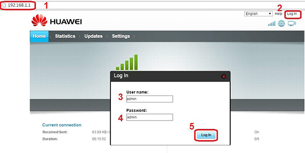 Веб-интерфейс Huawei EC5321 смена пароля