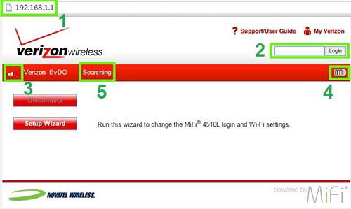 Novatel 4510L пользовательский web-интерфейс